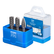 PFERD TOOLS Hartmetall Hochleistungsfrässtift Set 1907 INOX 3-tlg. Ø 12mm Schaft-Ø 6 mm für Edelstahl