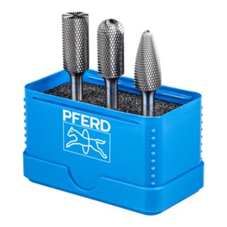 PFERD TOOLS Hartmetall Hochleistungskleinfrässtift Set 1312 MICRO 3-tlg. Ø 12mm Schaft-Ø 6mm Feinbearbeitung