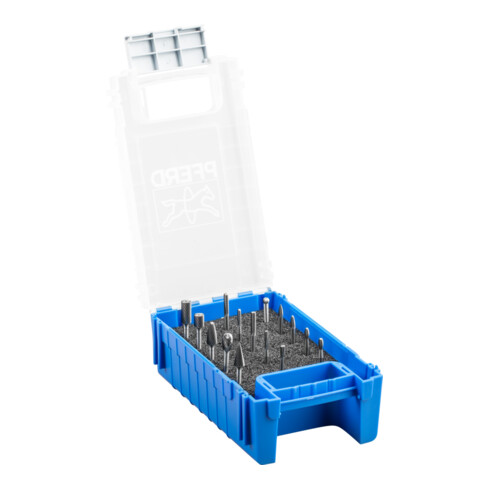 PFERD TOOLS Hartmetall Kleinfrässtift Set 1501 Zahnung 5 15-tlg. Ø 6/4/3/2mm Schaft-Ø 3mm universal fein