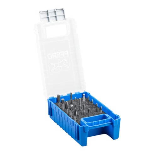 PFERD TOOLS Hartmetall Kleinfrässtift Set 1501 Zahnung 5 15-tlg. Ø 6/4/3/2mm Schaft-Ø 3mm universal fein