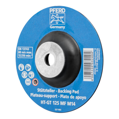 PFERD TOOLS Hitzebeständiger Stützteller mit Spannmutter Ø 125 HT-GT M14 für Winkelschleifer 125