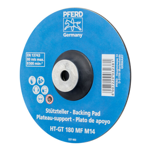 PFERD TOOLS Hitzebeständiger Stützteller mit Spannmutter Ø 180 HT-GT M14 für Winkelschleifer 180
