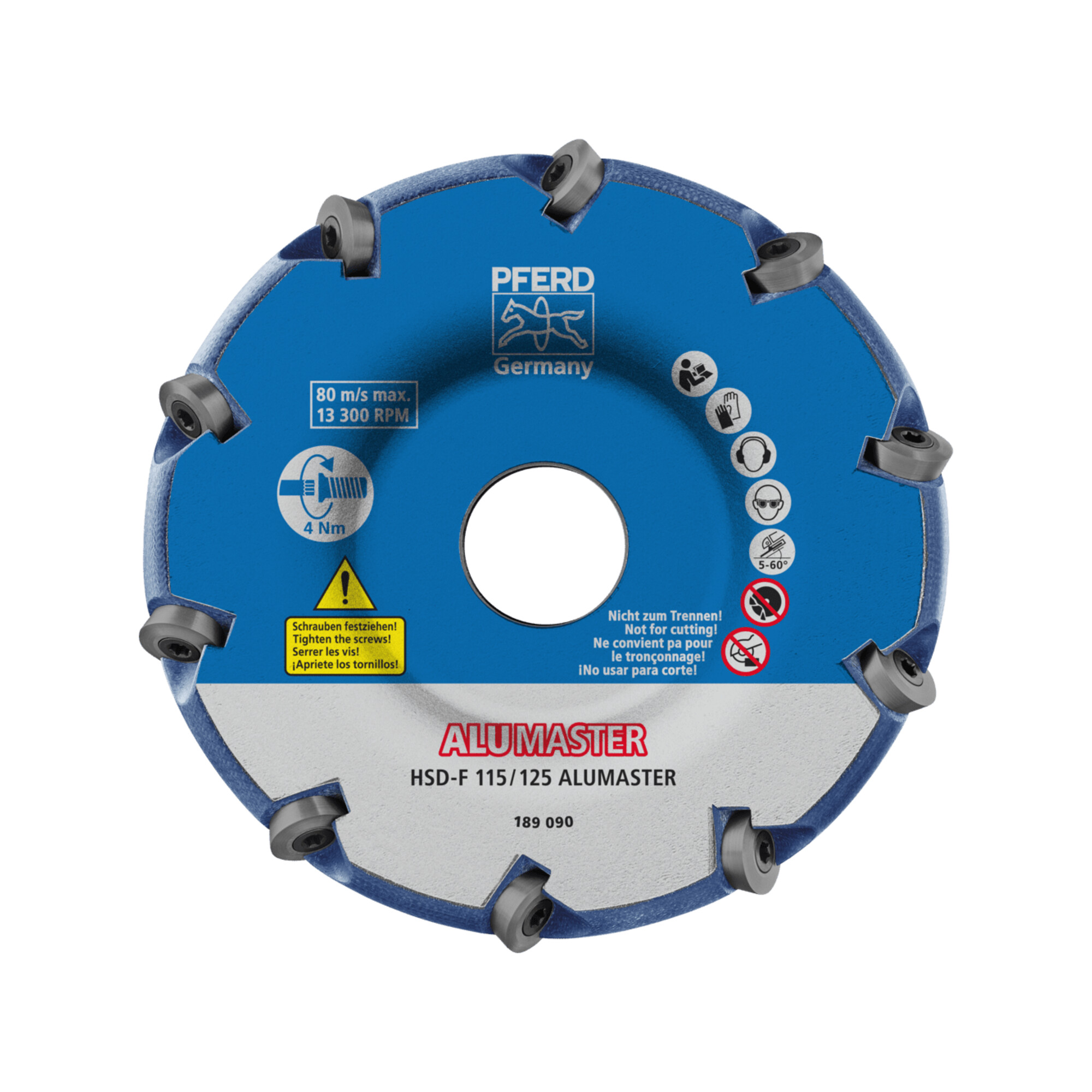 PFERD TOOLS Hochleistungsfrässcheibe ALUMASTER F Ø 115 mm für Winkelschleifer Alu Bearbeitung HICOAT