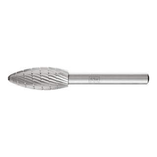 PFERD TOOLS HSS Frässtift Flammenform B Ø 12x30mm Schaft-Ø 6 mm Z 3 universal mittel fein Spanbrecher