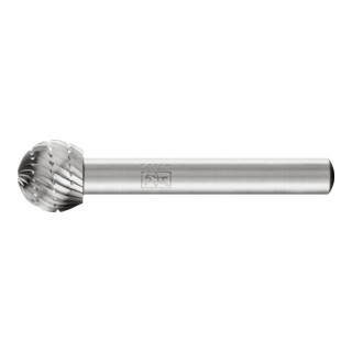 PFERD TOOLS HSS Frässtift Kugelform F Ø 12x10mm Schaft-Ø 6 mm Z 3 universal mittel fein Spanbrecher