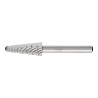 PFERD TOOLS HSS Frässtift Rundkegelform L Ø 12x30mm Schaft-Ø 6 mm Z 3 universal mittel fein Spanbrecher
