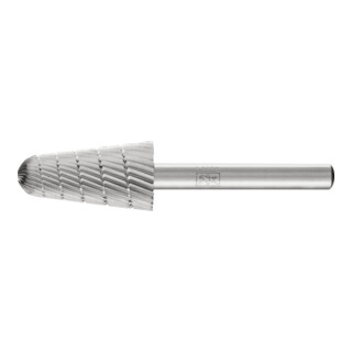 PFERD TOOLS HSS Frässtift Rundkegelform L Ø 16x30mm Schaft-Ø 6 mm Z 3 universal mittel fein Spanbrecher