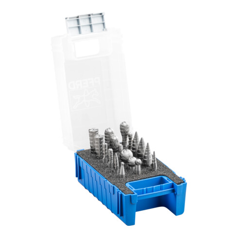 PFERD TOOLS HSS Frässtift Set 83 18-tlg. Zahnung 3 Ø 12/8/6mm Schaft-Ø 6mm universal mittel fein
