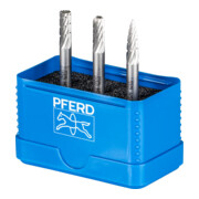 PFERD TOOLS HSS Frässtift Set 85 3-tlg. Zahnung 3 Ø 6mm Schaft-Ø 6mm universal mittel fein
