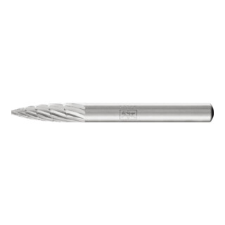 PFERD TOOLS HSS Frässtift Spitzbogenform K Ø 06x18 mm Schaft-Ø 6 mm Z 3 universal mittel fein Spanbrecher