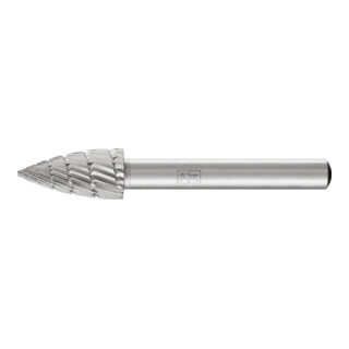 PFERD TOOLS HSS Frässtift Spitzbogenform K Ø 10x20mm Schaft-Ø 6 mm Z 3 universal mittel fein Spanbrecher