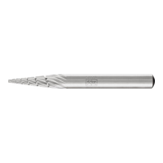 PFERD TOOLS HSS Frässtift Spitzkegelform G Ø 06x18 mm Schaft-Ø 6 mm Z 3 universal mittel fein Spanbrecher