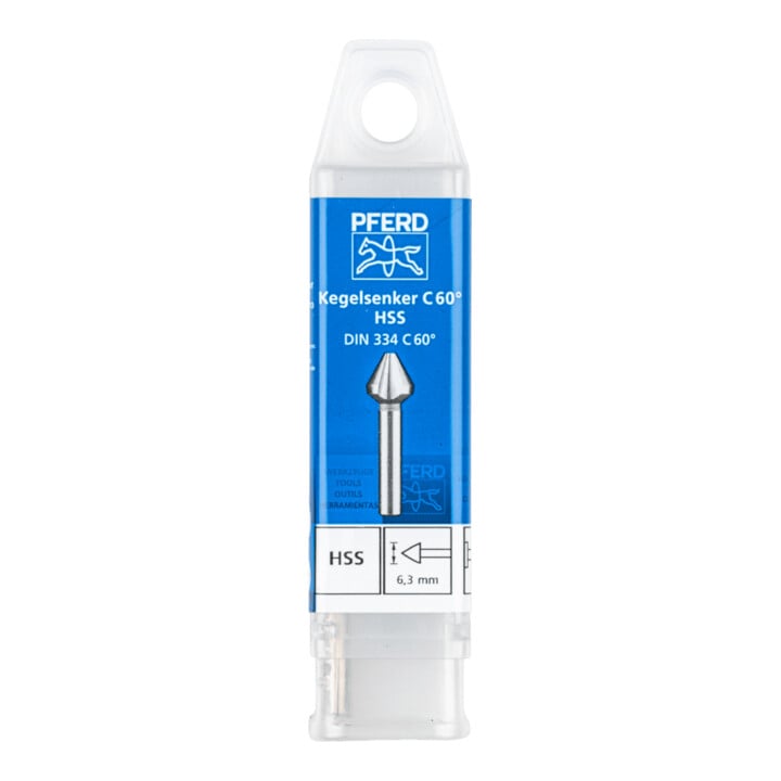 PFERD TOOLS HSS Kegel-und Entgratsenker 60° Ø 6,3 mm Schaft-Ø 5 mm DIN 334 C