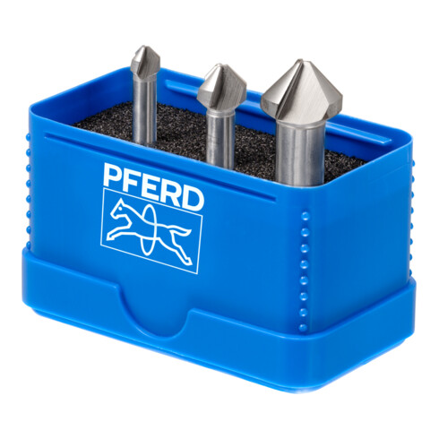 PFERD TOOLS HSS-Kegelsenker-Set UGT 3-tlg. DIN 335 C 90° mit Ungleichteilung