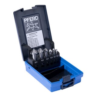 PFERD TOOLS HSS-Kegelsenker-Set UGT 6-tlg. DIN 335 C 90° mit Ungleichteilung