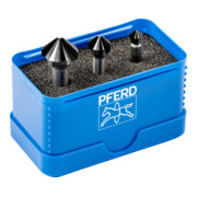 PFERD TOOLS HSS-Kegelsenker-Sets 3-tlg. DIN 335 C 90° mit HICOAT-Beschichtung HC-FEP