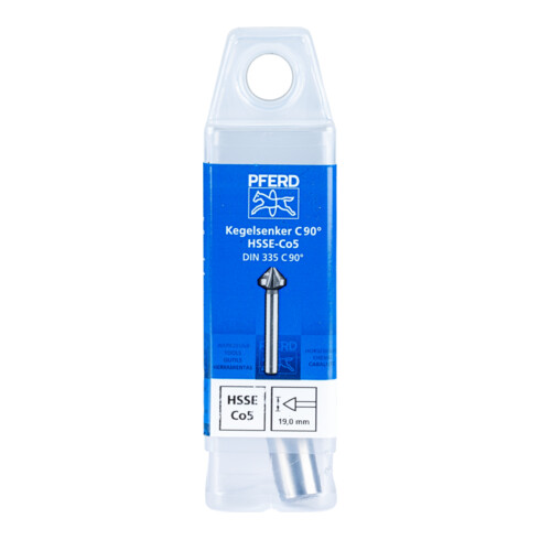 PFERD TOOLS HSSE Co5 Kegel-und Entgratsenker 90° Ø 19 mm Schaft-Ø 10mm DIN 335 C