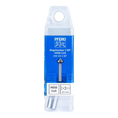 PFERD TOOLS HSSE Co5 Kegel-und Entgratsenker 90° Ø 20,5 mm Schaft-Ø 10mm DIN 335 C