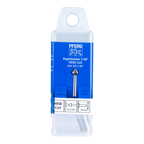 PFERD TOOLS HSSE Co5 Kegel-und Entgratsenker 90° Ø 25 mm Schaft-Ø 10mm DIN 335 C