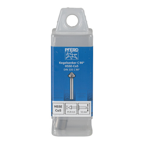 PFERD TOOLS HSSE Co5 Kegel-und Entgratsenker 90° Ø 31 mm Schaft-Ø 12 mm DIN 335 C 3-Flächenschaft
