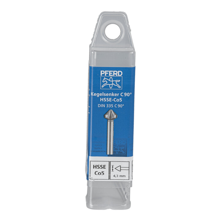 PFERD TOOLS HSSE Co5 Kegel-und Entgratsenker 90° Ø 4,3 mm Schaft-Ø 4 mm DIN 335 C