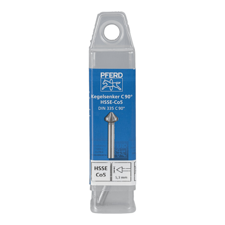PFERD TOOLS HSSE Co5 Kegel-und Entgratsenker 90° Ø 5,3 mm Schaft-Ø 4 mm DIN 335 C
