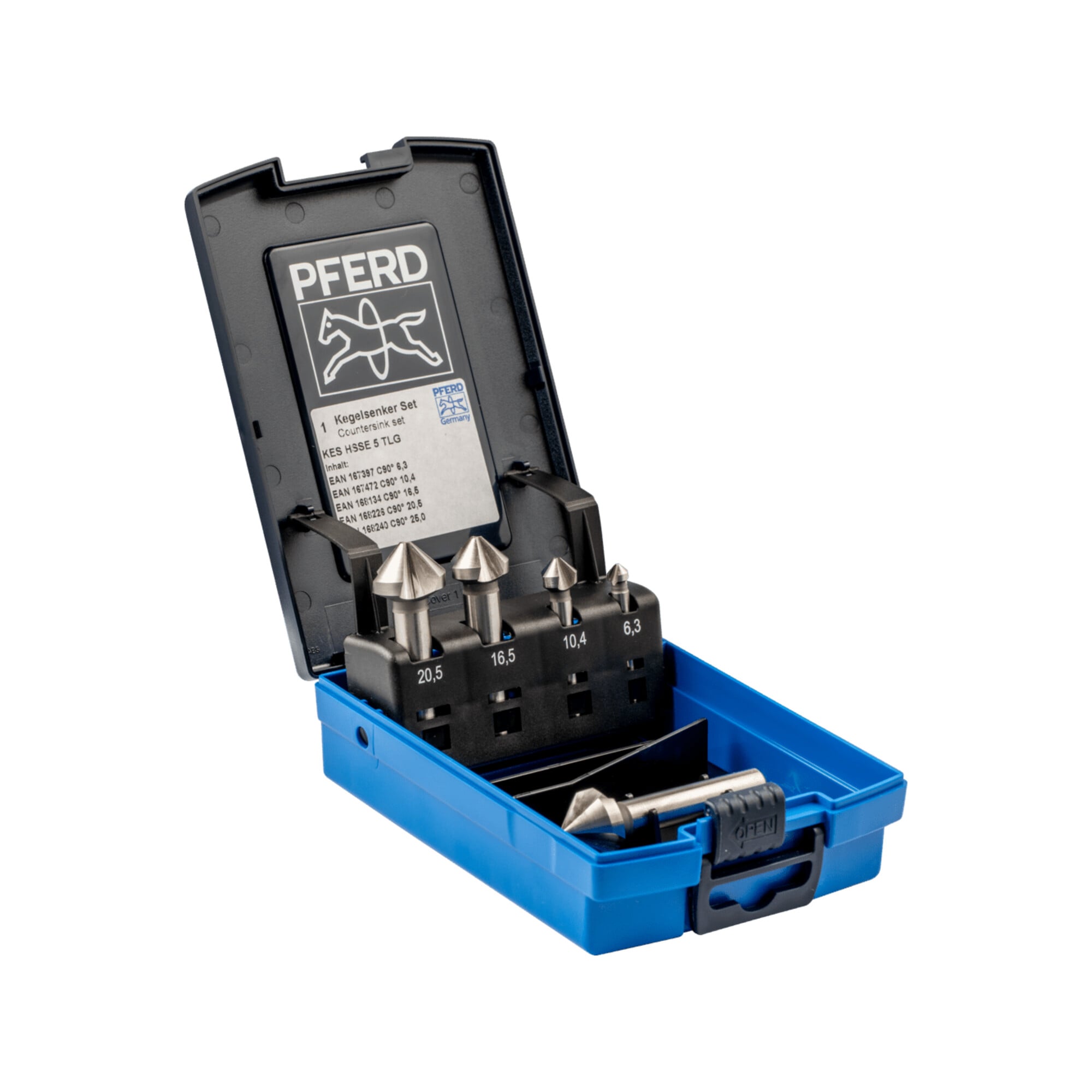 PFERD TOOLS HSSE-Kegelsenker-Set 5-tlg. DIN 335 C 90° Ausführung Co5