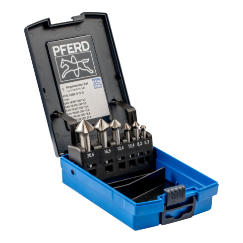 PFERD TOOLS HSSE-Kegelsenker-Set 6-tlg. DIN 335 C 90° Ausführung Co5