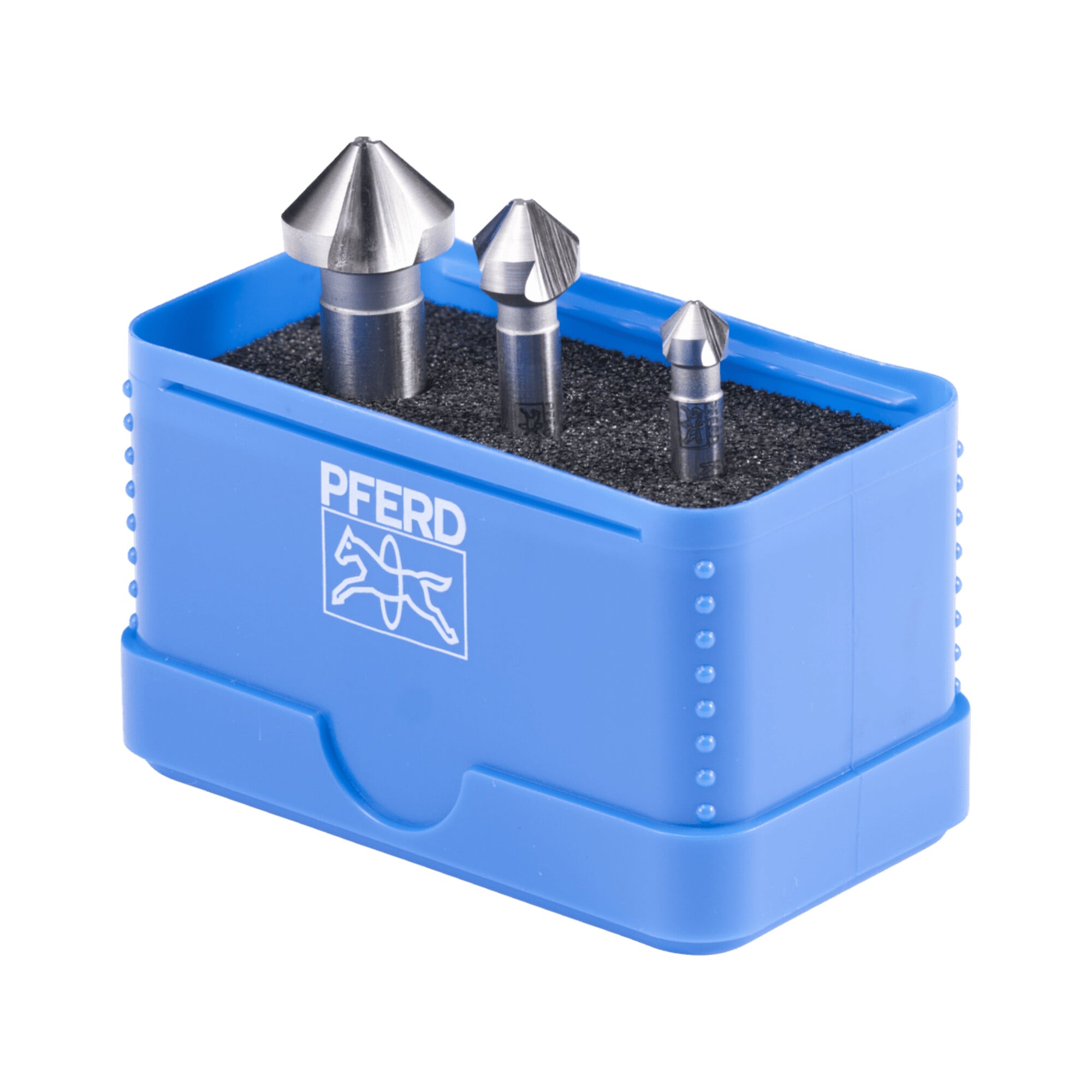 PFERD TOOLS HSSE-Kegelsenker-Set UGT 3-tlg. DIN 335 C 90° Ausführung Co5 mit Ungleichteilung