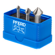 PFERD TOOLS HSSE-Kegelsenker-Set UGT 3-tlg. DIN 335 C 90° Ausführung Co5 mit Ungleichteilung