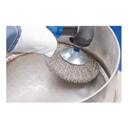 PFERD TOOLS INOX-TOTAL Kegelbürste ungezopft KBUIT Ø50x10mm Schaft-Ø6 mm Edelstahl-Draht-Ø0,20