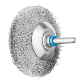 PFERD TOOLS INOX-TOTAL Kegelbürste ungezopft KBUIT Ø70x10mm Schaft-Ø6 mm Edelstahl-Draht-Ø0,15