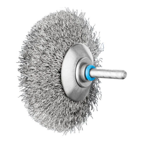 PFERD TOOLS INOX-TOTAL Kegelbürste ungezopft KBUIT Ø80x10mm Schaft-Ø6 mm Edelstahl-Draht-Ø0,30
