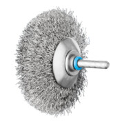 PFERD TOOLS INOX-TOTAL Kegelbürste ungezopft KBUIT Ø80x10mm Schaft-Ø6 mm Edelstahl-Draht-Ø0,30