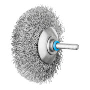 PFERD TOOLS INOX-TOTAL Kegelbürste ungezopft KBUIT Ø80x10mm Schaft-Ø6 mm Edelstahl-Draht-Ø0,30