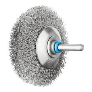 PFERD TOOLS INOX-TOTAL Kegelbürste ungezopft KBUIT Ø70x10mm Schaft-Ø6 mm Edelstahl-Draht-Ø0,20