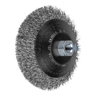 PFERD TOOLS Kegelbürste ungezopft KBU Ø 125x10mm M14 Edelstahl-Draht-Ø 0,35 mm Winkelschleifer