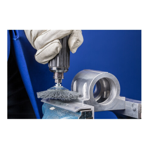PFERD TOOLS Kegelbürste ungezopft KBU Ø 80x10mm Schaft-Ø 6 mm SiC-Filament-Ø 0,55 mm Korn 120