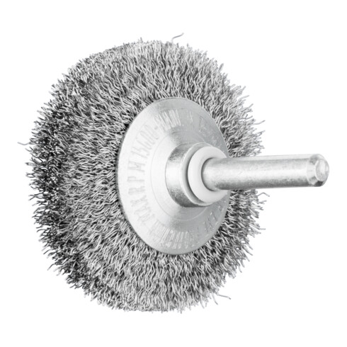 PFERD TOOLS Kegelbürste ungezopft KBU Ø50x10mm Schaft-Ø6 mm Stahl-Draht-Ø0,20