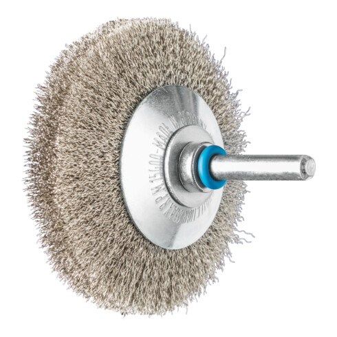 PFERD TOOLS Kegelbürste ungezopft KBU Ø70x10mm Schaft-Ø6 mm Edelstahl-Draht-Ø0,15