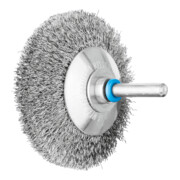 PFERD TOOLS Kegelbürste ungezopft KBU Ø70x10mm Schaft-Ø6 mm Edelstahl-Draht-Ø0,20