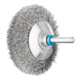 PFERD TOOLS Kegelbürste ungezopft KBU Ø70x10mm Schaft-Ø6 mm Edelstahl-Draht-Ø0,20-1