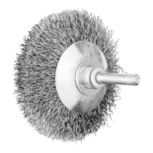 PFERD TOOLS Kegelbürste ungezopft KBU Ø70x10mm Schaft-Ø6 mm Stahl-Draht-Ø0,30