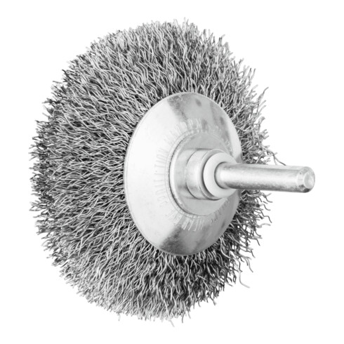 PFERD TOOLS Kegelbürste ungezopft KBU Ø70x10mm Schaft-Ø6 mm Stahl-Draht-Ø0,30