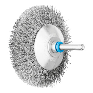 PFERD TOOLS Kegelbürste ungezopft KBU Ø80x10mm Schaft-Ø6 mm Edelstahl-Draht-Ø0,30