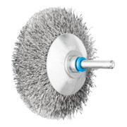 PFERD TOOLS Kegelbürste ungezopft KBU Ø80x10mm Schaft-Ø6 mm Edelstahl-Draht-Ø0,30