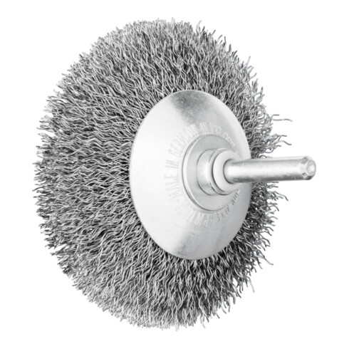 PFERD TOOLS Kegelbürste ungezopft KBU Ø80x10mm Schaft-Ø6 mm Stahl-Draht-Ø0,30