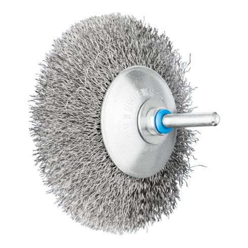 PFERD TOOLS Kegelbürste ungezopft KBU Ø95x10mm Schaft-Ø6 mm Edelstahl-Draht-Ø0,30