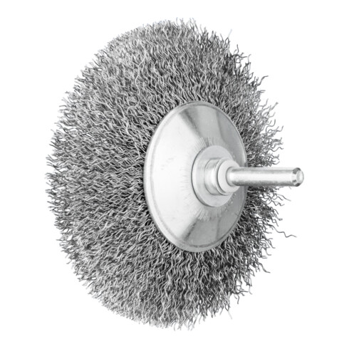 PFERD TOOLS Kegelbürste ungezopft KBU Ø95x10mm Schaft-Ø6 mm Stahl-Draht-Ø0,30