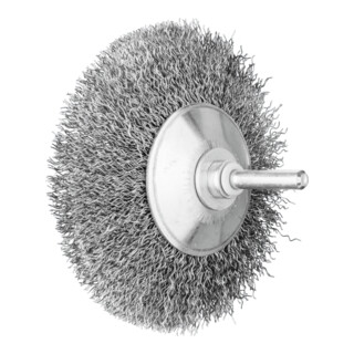 PFERD TOOLS Kegelbürste ungezopft KBU Ø95x10mm Schaft-Ø6 mm Stahl-Draht-Ø0,30
